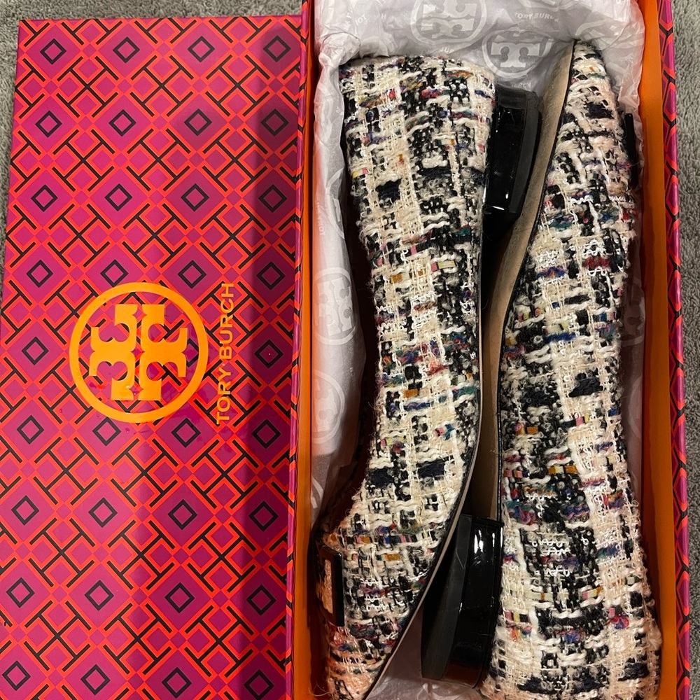 Tory Burch Multicolor Tweed Loafers size 7 - Picture 4 of 4